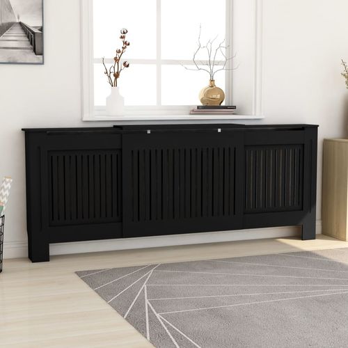 vidaXL MDF Radiator Cover White 205 cm - black / 1 / 205 x 20.5 x 81.5 cm