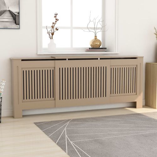 vidaXL MDF Radiator Cover White 205 cm - brown / 1 / 205 x 20.5 x 81.5 cm