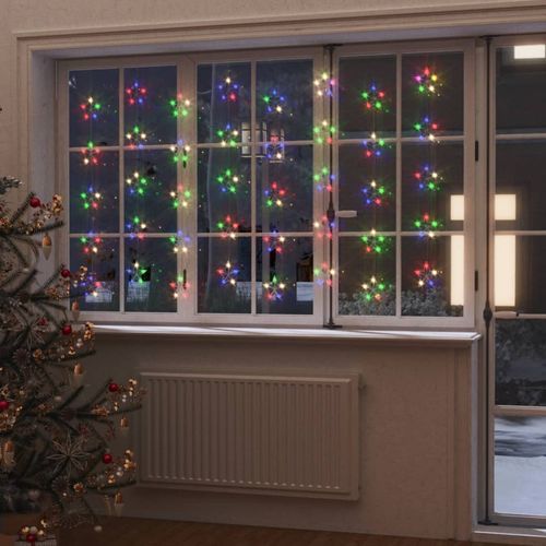 vidaXL LED Star Curtain Fairy Lights 200 LED Warm White 8 Function
