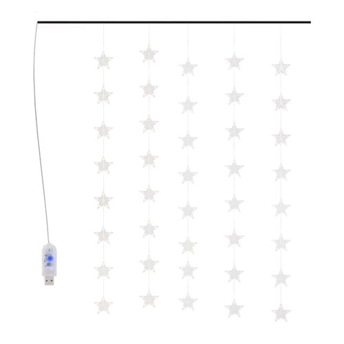 vidaXL LED Star Curtain Fairy Lights 200 LED Warm White 8 Function