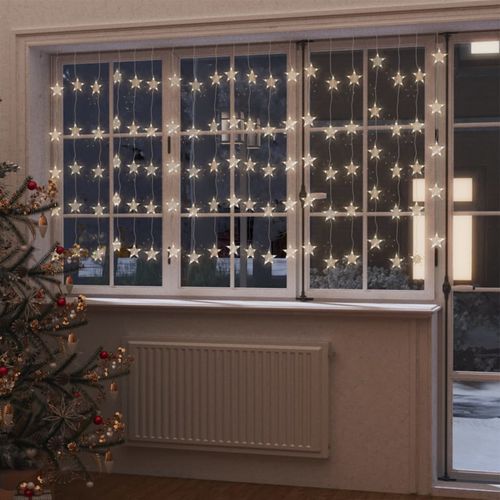 vidaXL LED Star Curtain Fairy Lights 200 LED Warm White 8 Function