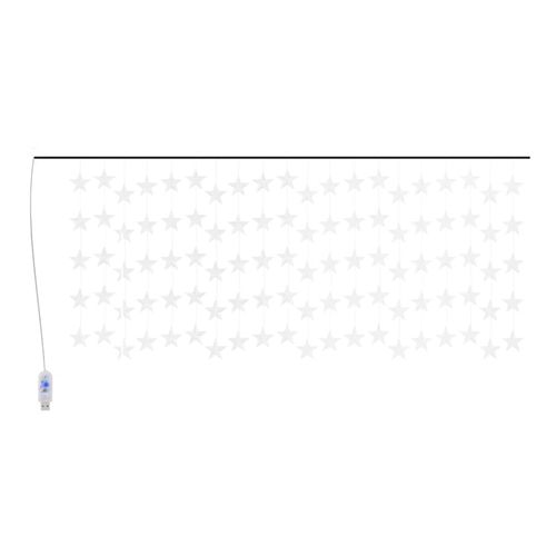 vidaXL LED Star Curtain Fairy Lights 200 LED Warm White 8 Function