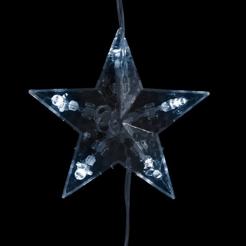 vidaXL LED Star Curtain Fairy Lights 200 LED Warm White 8 Function