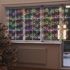 vidaXL LED Star Curtain Fairy Lights 200 LED Warm White 8 Function