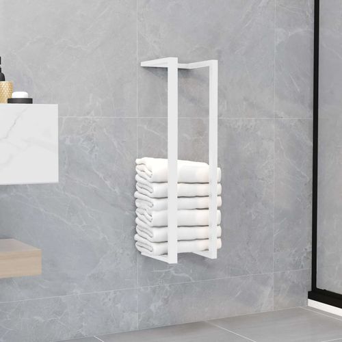 vidaXL Towel Rack White 12.5x12.5x60 cm Steel - white / 12.5 x 12.5 x 60 cm