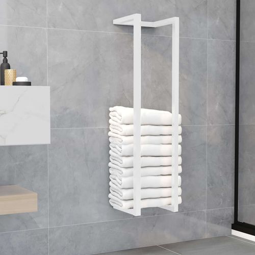 vidaXL Towel Rack White 12.5x12.5x60 cm Steel - white / 25 x 20 x 95 cm