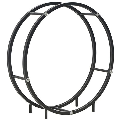 vidaXL Firewood Rack Black 50x20x150 cm Steel - 70 x 20 x 70 cm