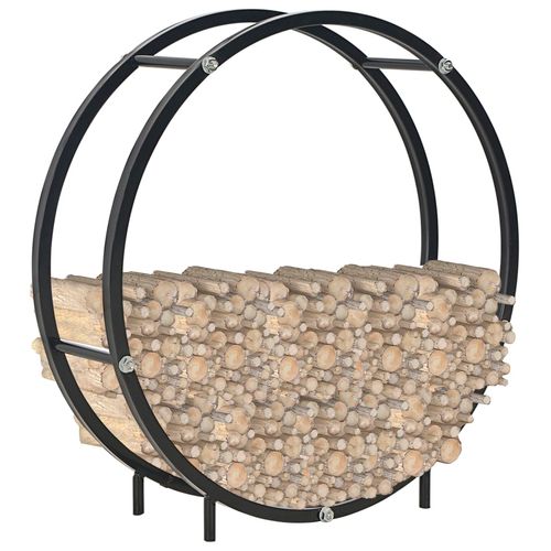 vidaXL Firewood Rack Black 50x20x150 cm Steel