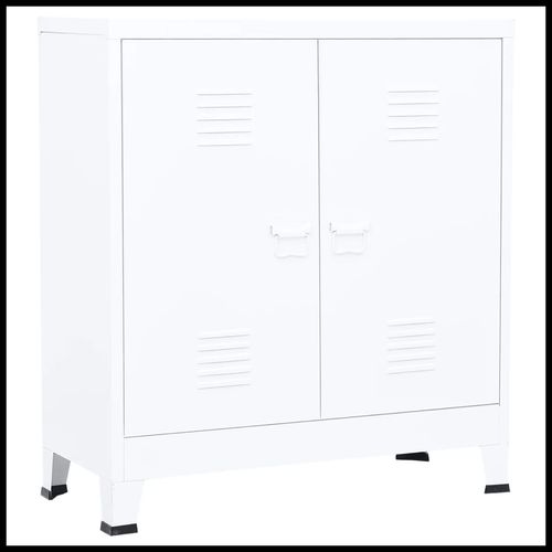 vidaXL Industrial Storage Chest White Steel