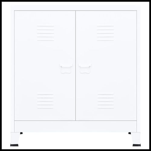 vidaXL Industrial Storage Chest White Steel