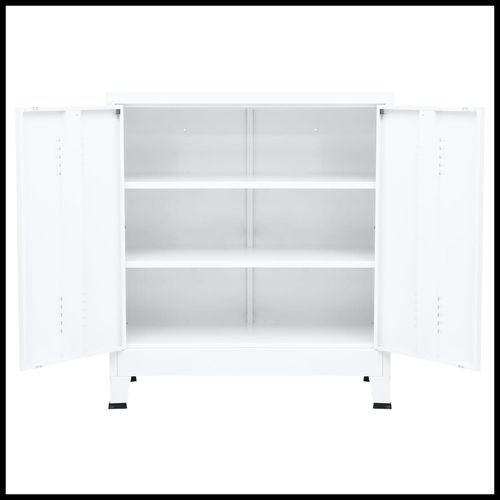 vidaXL Industrial Storage Chest White Steel