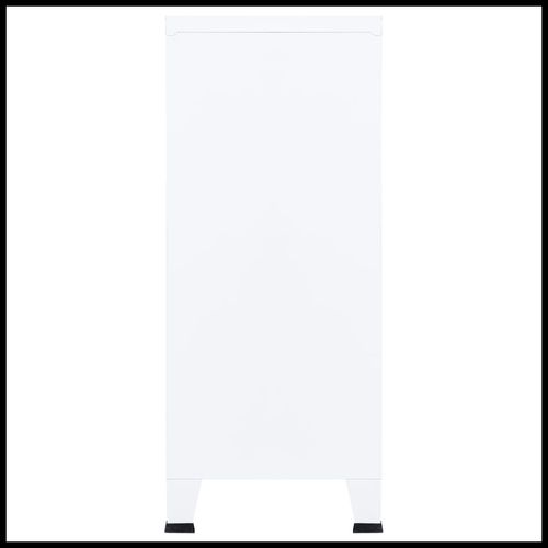 vidaXL Industrial Storage Chest White Steel
