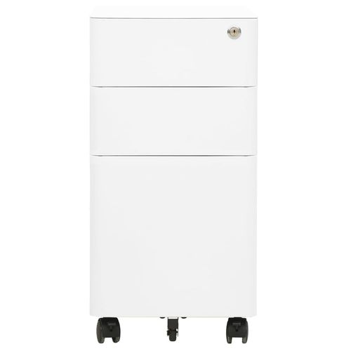 vidaXL Mobile File Cabinet White 30x45x59 cm Steel