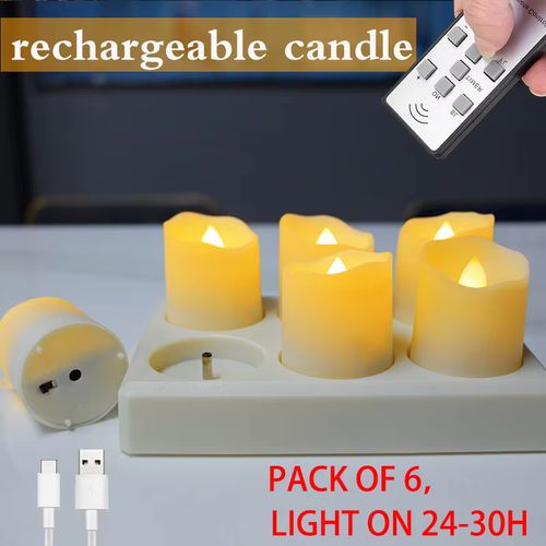 FPOO USB Rechargeable LED Candle - Flameless Ambience for Holidays