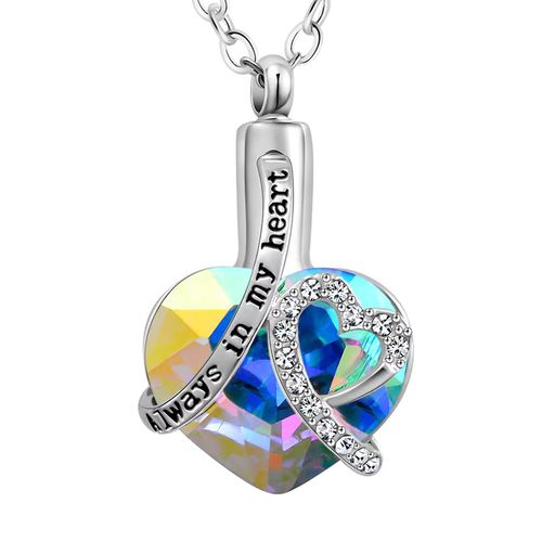 Amerixun Heart Cremation Jewelry - Keepsake Ashes Pendant Necklace
