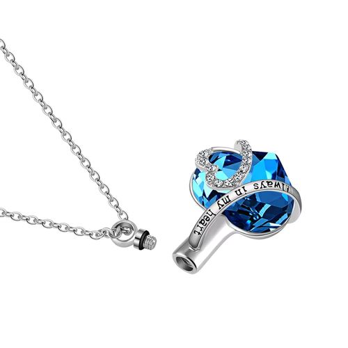 Amerixun Heart Cremation Jewelry - Keepsake Ashes Pendant Necklace