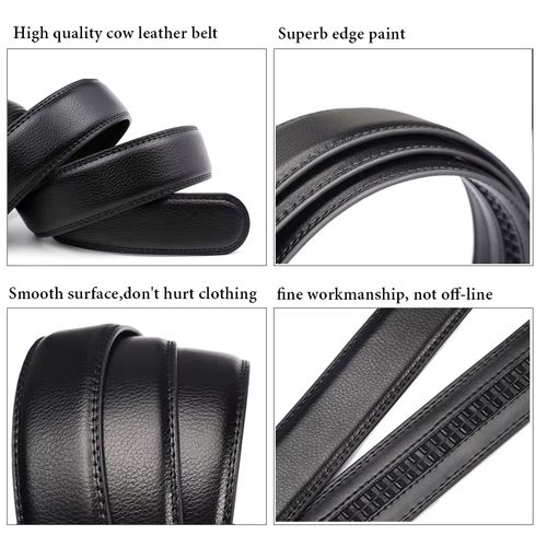 CEXIKA Genuine Leather No Buckle Belt - Casual Style 3.5cm Wide