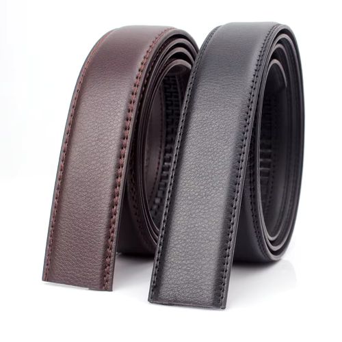 CEXIKA Genuine Leather No Buckle Belt - Casual Style 3.5cm Wide