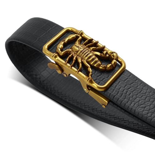 CEXIKA Metal Scorpion 3D Buckle Leather Belt - Stylish Fashion Accessory