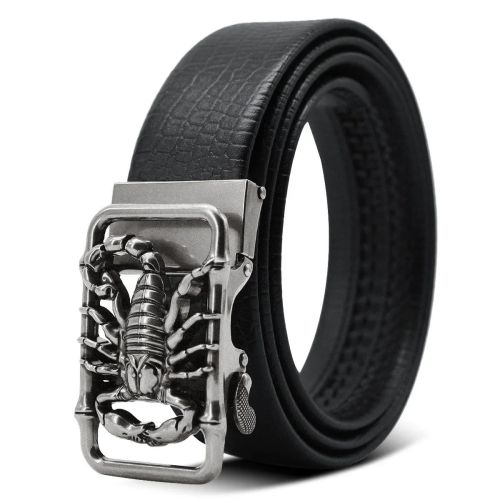 CEXIKA Metal Scorpion 3D Buckle Leather Belt - Stylish Fashion Accessory