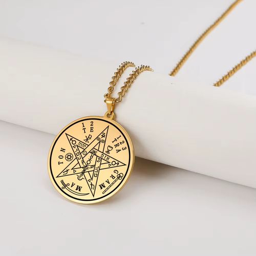 Dawapara Tetragrammaton Pentacle Necklace - Magical Protection Amulet