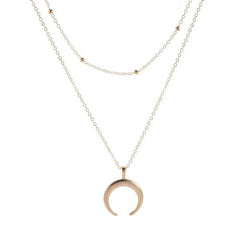 Enthusiasm Crescent Pendant Necklace - Classic Geometric Style Jewelry