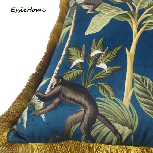 ESSIE HOME Velvet Cushion Cover - Stylish Animal Print - 45x45cm