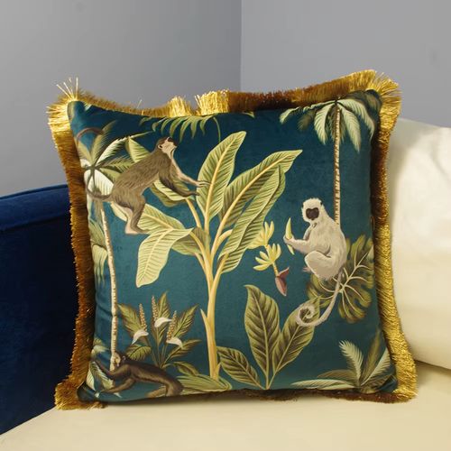 ESSIE HOME Velvet Cushion Cover - Stylish Animal Print - 45x45cm