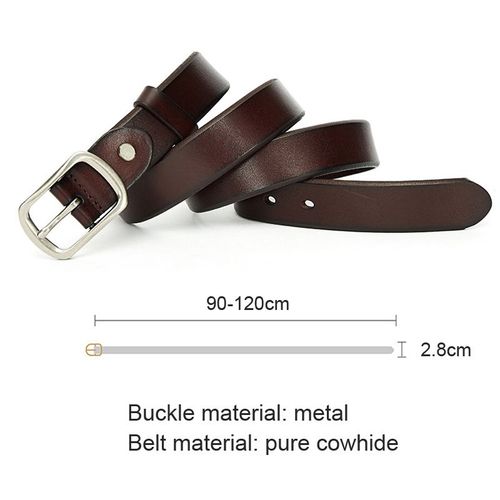 Medyla Fashionable Leather Belt - Durable Metal Buckle - 90-125cm Length