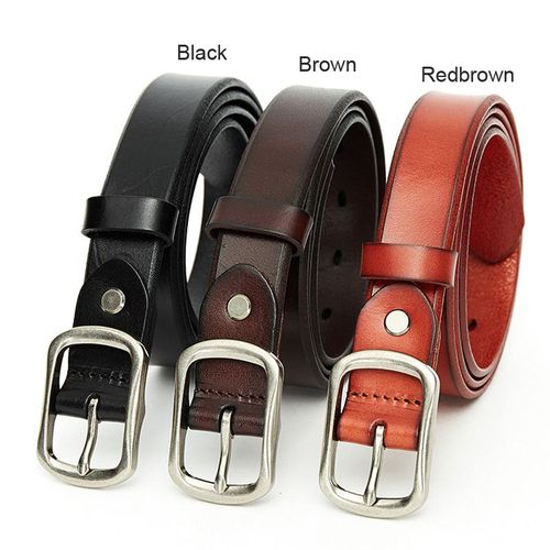 Medyla Fashionable Leather Belt - Durable Metal Buckle - 90-125cm Length