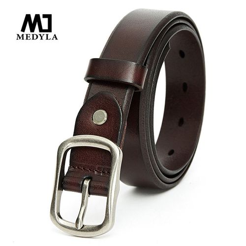 Medyla Fashionable Leather Belt - Durable Metal Buckle - 90-125cm Length