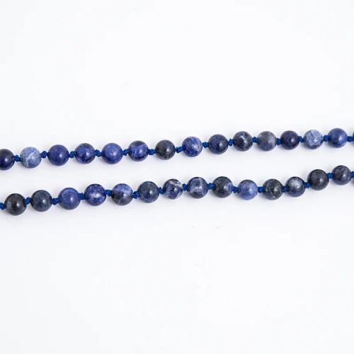 Showboho Natural Sodalite Beaded Necklace for Meditation & Yoga