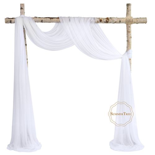 SUMMERTREE Knitted Chiffon Drapes - Elegant Window Treatment for Home & Events