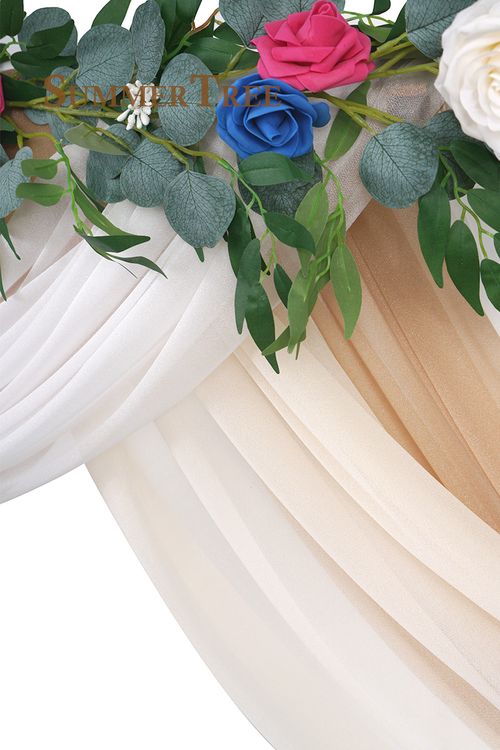 SUMMERTREE Knitted Chiffon Drapes - Elegant Window Treatment for Home & Events