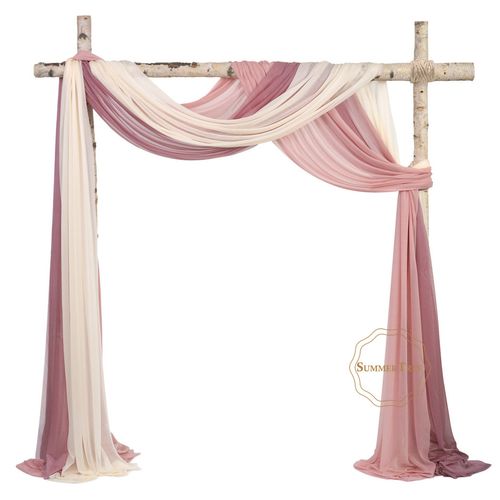 SUMMERTREE Knitted Chiffon Drapes - Elegant Window Treatment for Home & Events