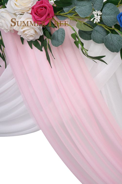 SUMMERTREE Knitted Chiffon Drapes - Elegant Window Treatment for Home & Events