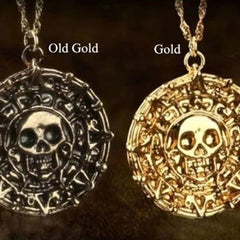 Pirate Skull Round Pendant Necklace Men’s Necklace New Fashion Metal Sweater Chain Accessories Party Jewelry