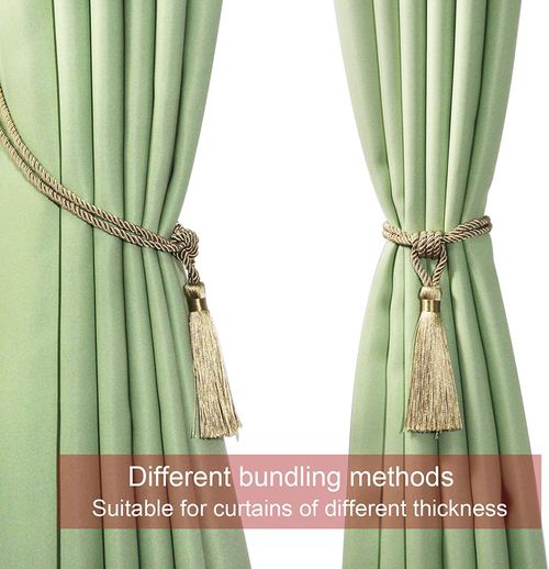 Handmade Gold Tassel Curtain Tieback - Modern Room Decoration Accessory