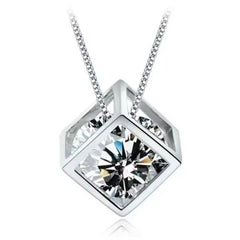 Elegant Rhinestone Pendant Necklace - Fashionable & Stylish Accessory - Light Yellow Gold Color