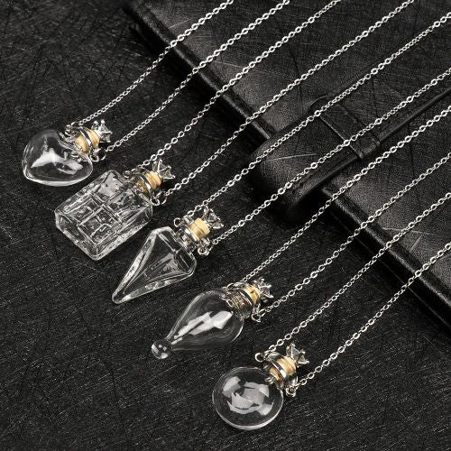 Glaze Vial Pendant Necklace - Stylish Mood Tracker - Trendy Essential Oil Necklace