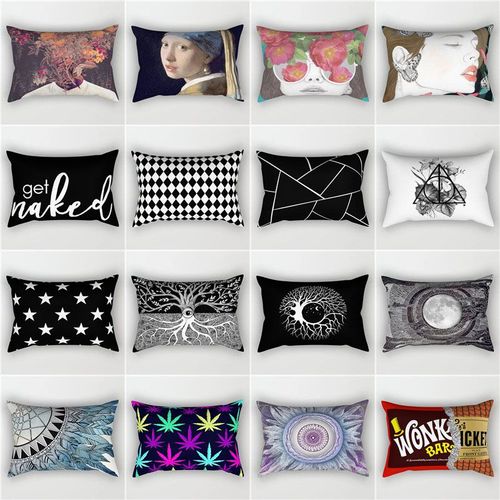 Decorative Scenic Print Cushion Cover with Zipper Closure - 30x50cm