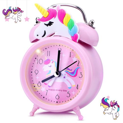 Unicorn Kids Alarm Clock with Backlight - Cute Desk Clock for Children