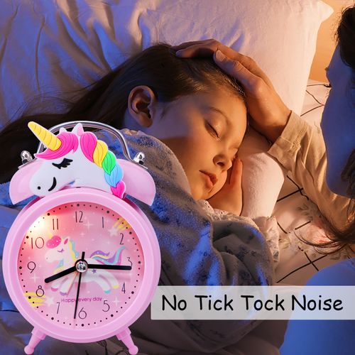 Unicorn Kids Alarm Clock with Backlight - Cute Desk Clock for Children