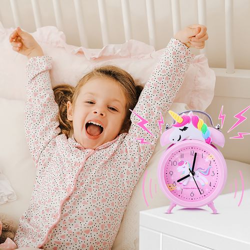 Unicorn Kids Alarm Clock with Backlight - Cute Desk Clock for Children