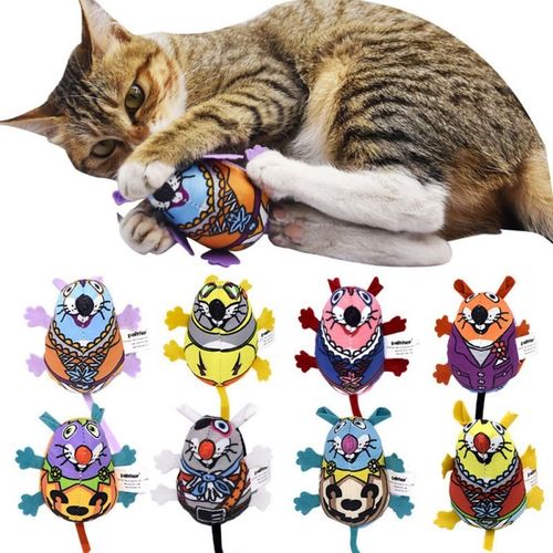 Cute Cat Toy with Safe Catnip & Squeak - Adorable Mouse Design - 1pcs Random colors / 16 x7.5 x4cm
