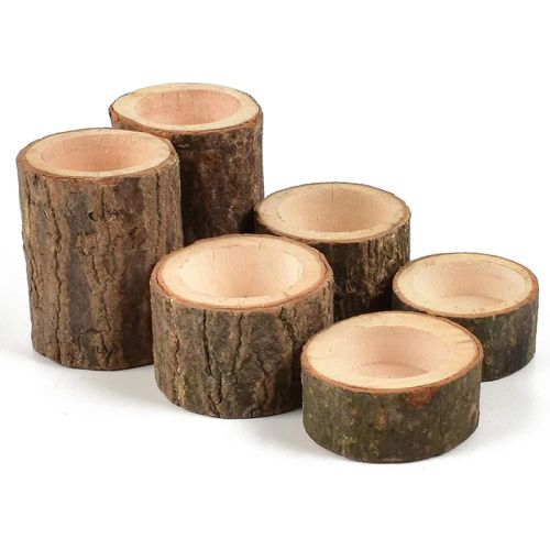 Rustic Wooden Candle Holder - Creative Decor for Home & Events