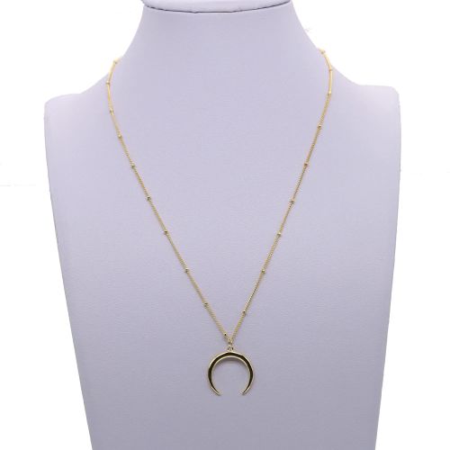 Half Moon Necklace 925 Sterling Silver Crescent Moon Pendant Necklace Horn Choker Women Delicate Kolye Jewelry Demi