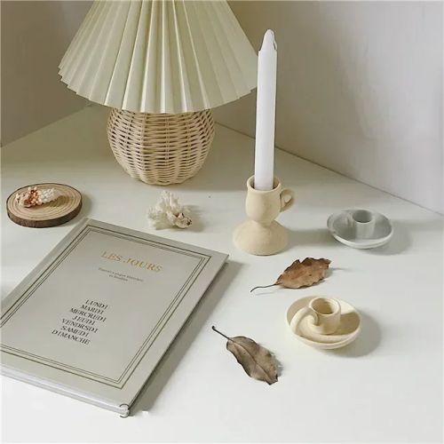 Ceramic Candlestick Holder - Handmade European Style for Home Decoration