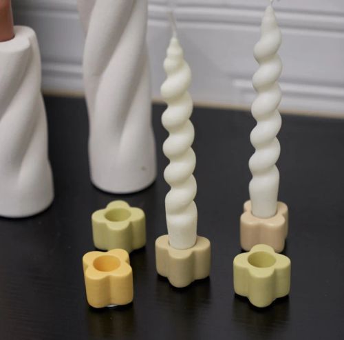 Ceramic Candlestick Holder - Handmade European Style for Home Decoration