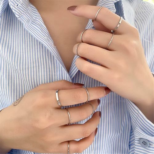 Fashionable Alloy Joint Rings Set - Trendy Knuckle & Tail Rings
